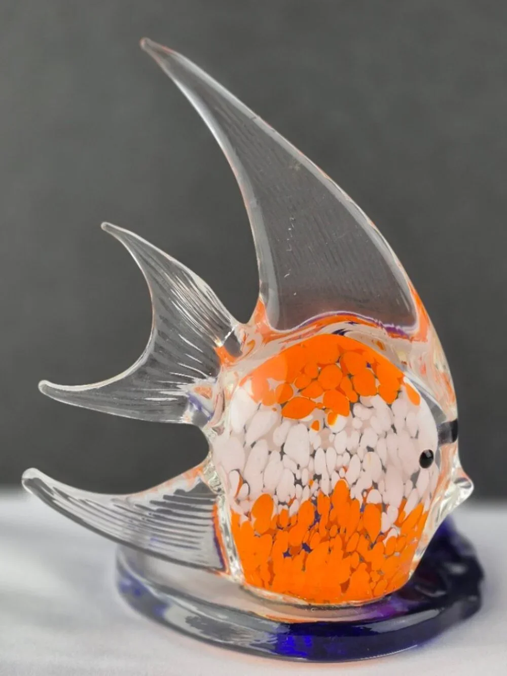 PartyLite Art Glass Tropical Angel Fish Tealight Candle Holder
